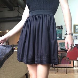 Black Knit and Silk Dress